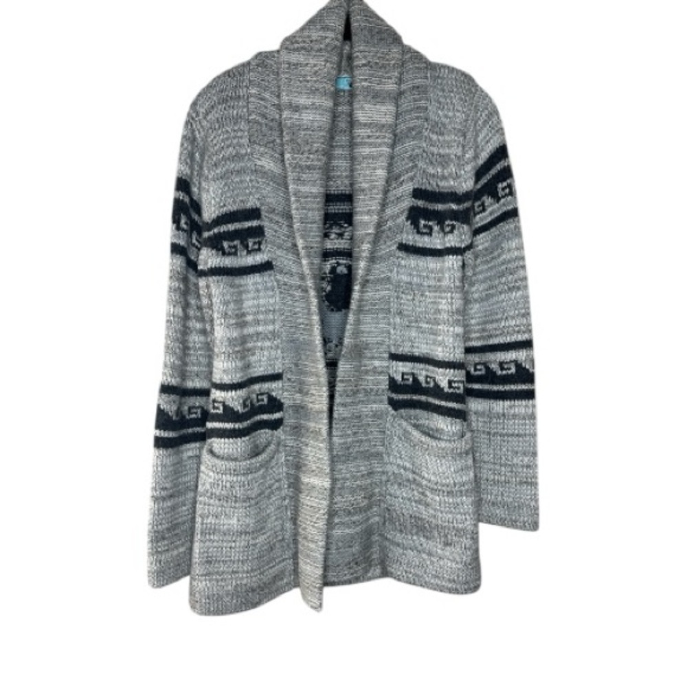 Goddis Tegan Boyfriend Grey Alpaca Cardigan Sweater S/M